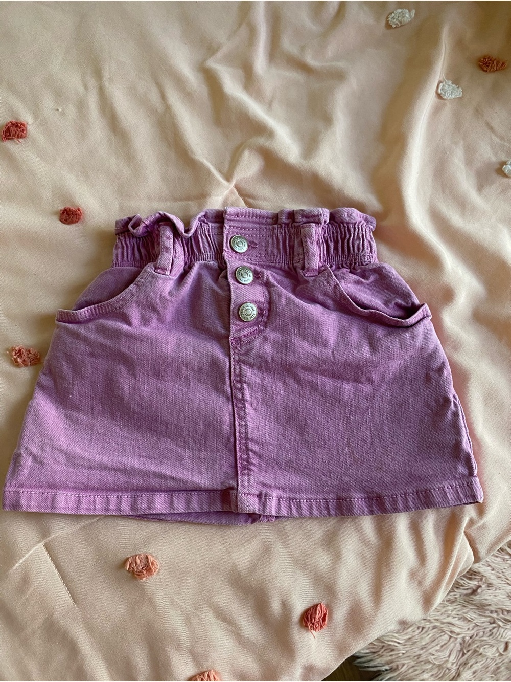 Zara Lilac Button-Front Kids Skirt